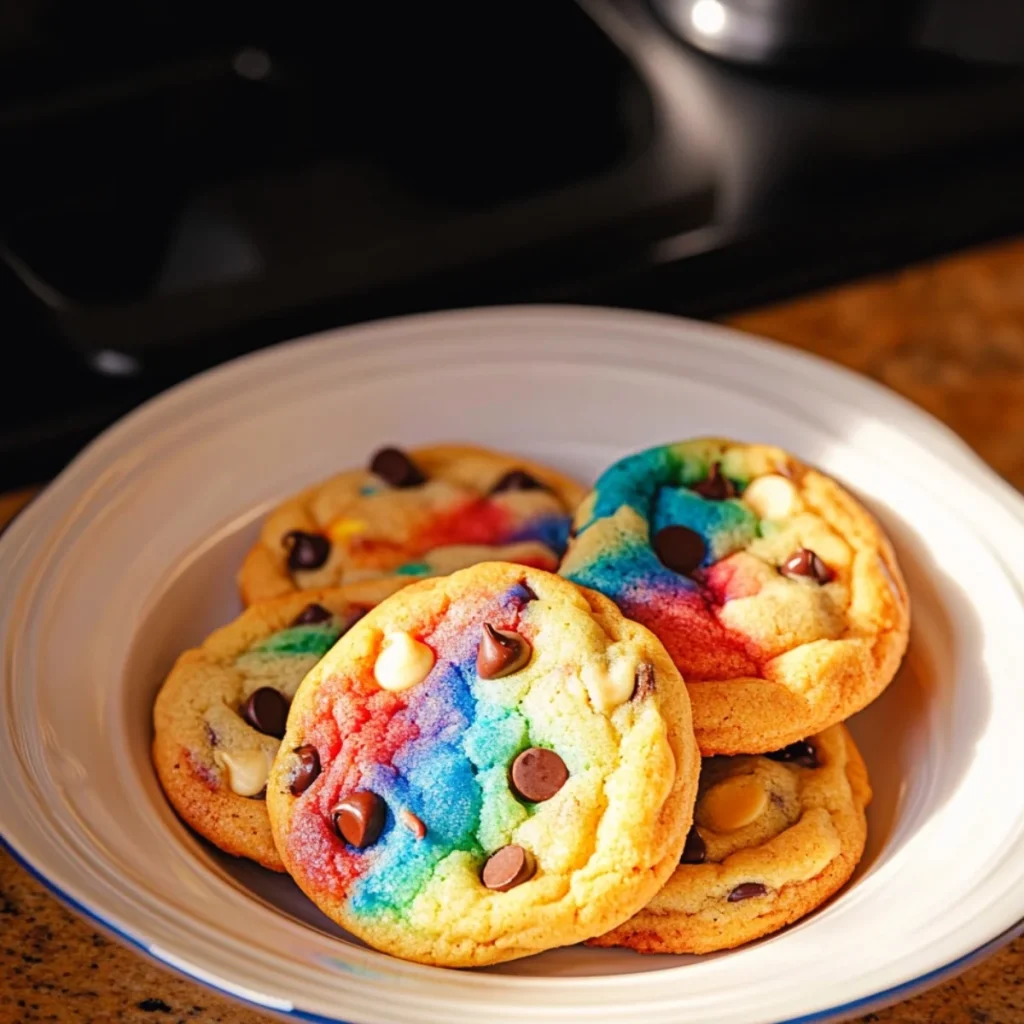 Rainbow Chocolate Chip Cookies
