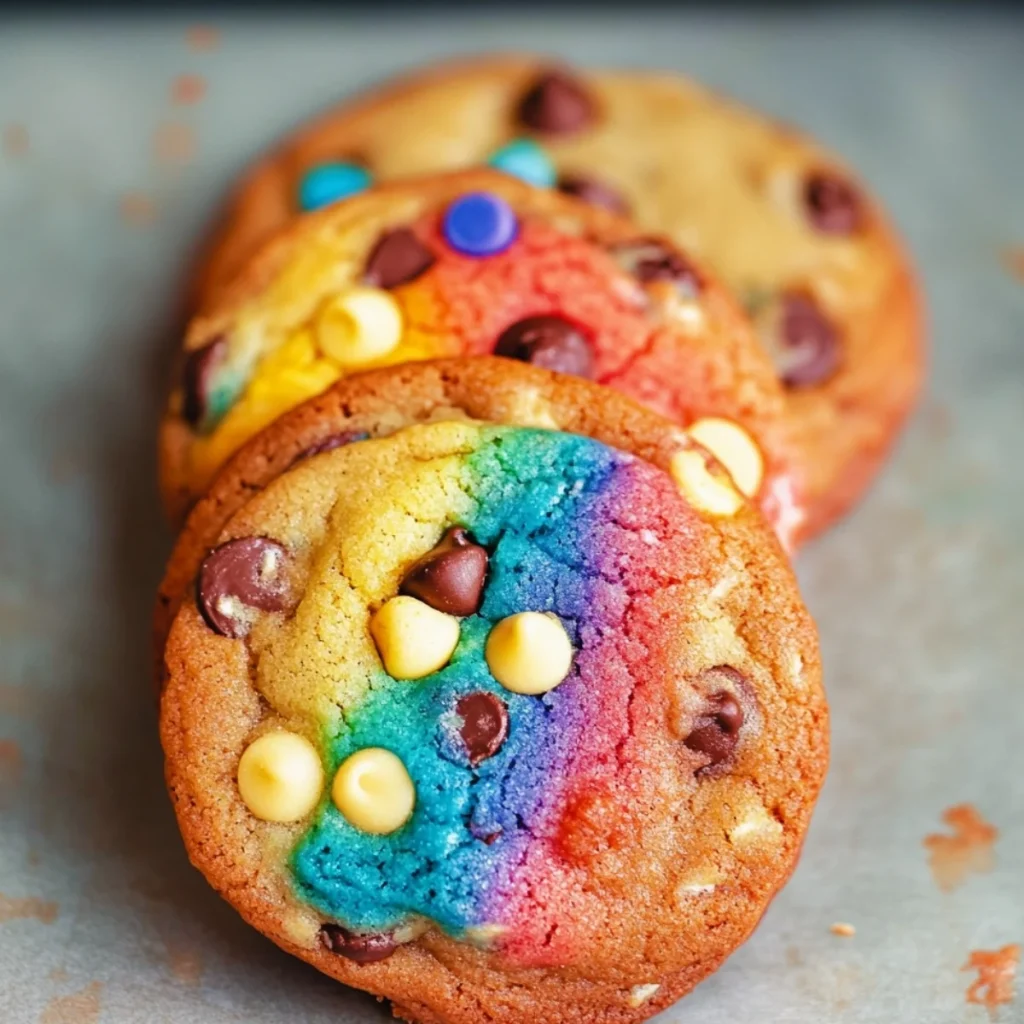 Rainbow Chocolate Chip Cookies