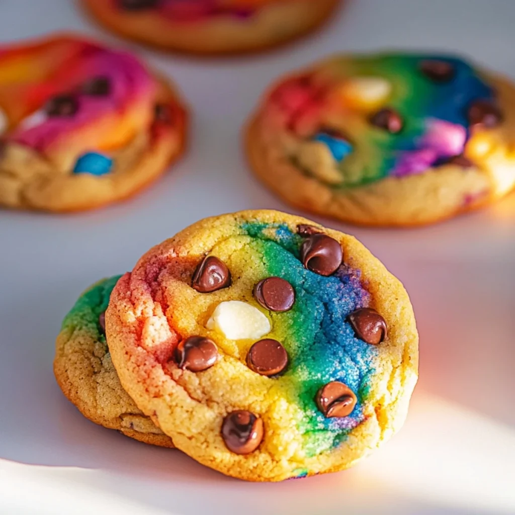 Rainbow Chocolate Chip Cookies